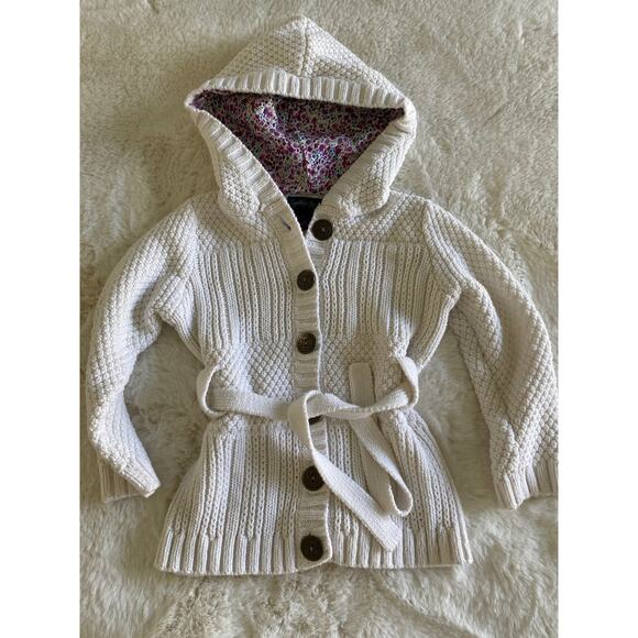 Cynthia Rowley Cozy Crochet Knit Winter White Hooded Sweater Toddler 24 Months - Picture 1 of 7